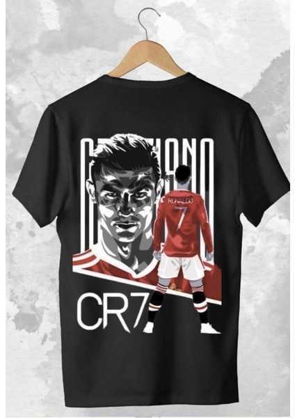 Tasarım Cr7 Ronaldo Yazılı Baskılı Oversize %100 Pamuk T-Shirt