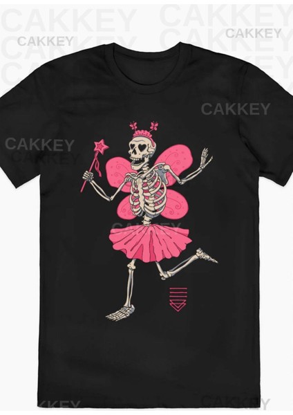 Aşko Kuşko Iskelet Baskılı Crop ve T-Shirt