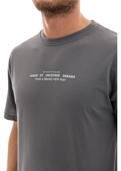 Erkek Frank Oversize Gri T-Shirt