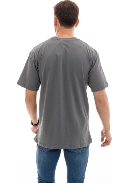 Erkek Frank Oversize Gri T-Shirt
