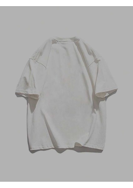 Beyaz Go Ayıcık Baskılı Oversize T-Shirt modelleri