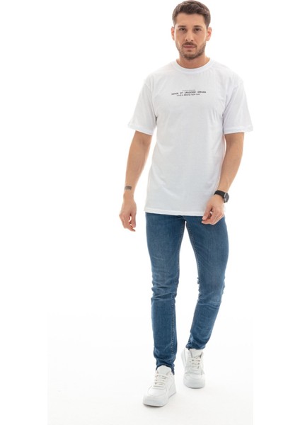 Erkek Frank Oversize Beyaz T-Shirt modelleri