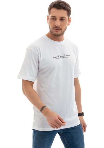 Erkek Frank Oversize Beyaz T-Shirt fırsatları