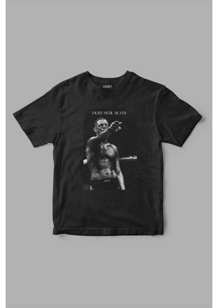 Ufc " Fight Until Death " Baskılı Tişört