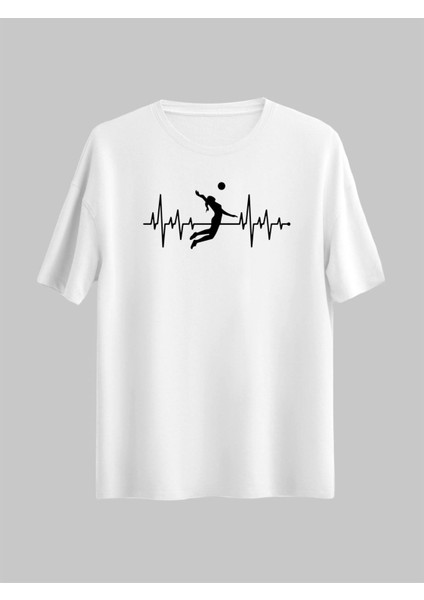 Çizgisel Kalp Ritmi File Voleybol Voleybolcu / Spor / Hediye Sporcu Regular Tshirt