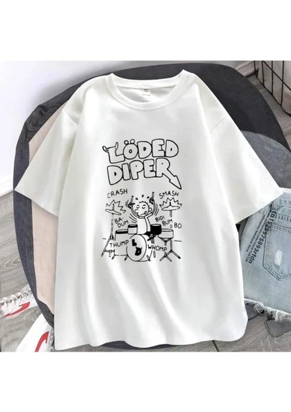 Unisex Siyah Baskılı Yarım Kol T-Shirt