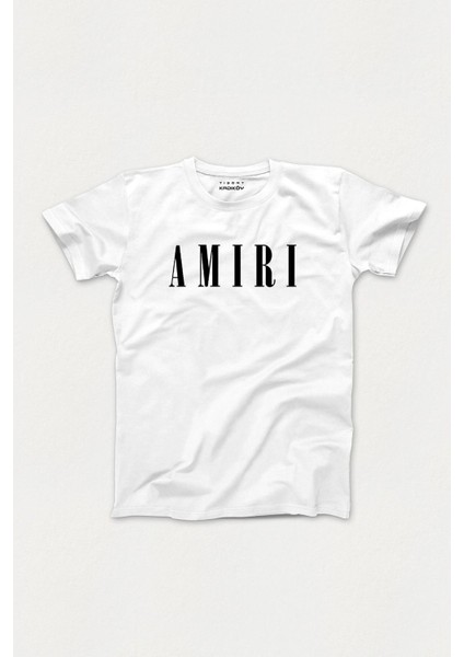Amiri Yazılı Baskılı Beyaz Tişört