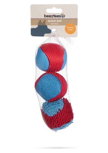 Beeztees Köpek Oyuncağı, Yüzen, Içi Su Dolabilen Toplar, Mavi/kırmızı, 3 Adet, 6,2cm