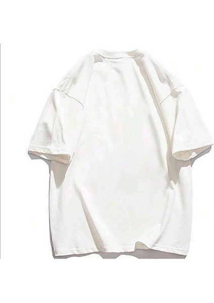 Beyaz Vintage Baskılı T-Shirt modelleri