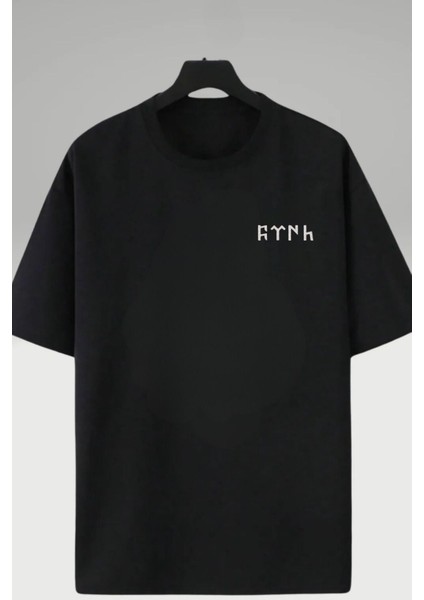 Tasarım Ulu Kurt Türk Baskılı Oversize Kısa Kol %100 Pamuk T-Shirt modelleri