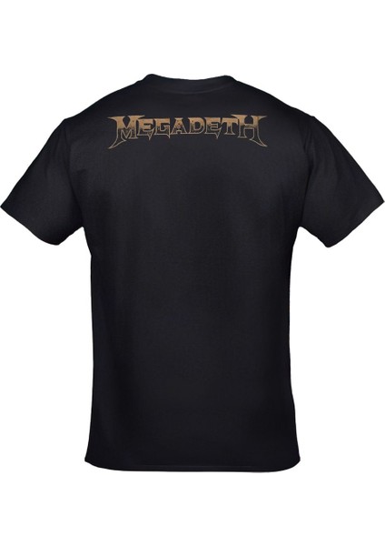 Siyah Megadeth Rust In Peace Baskılı Tshirt fiyatları