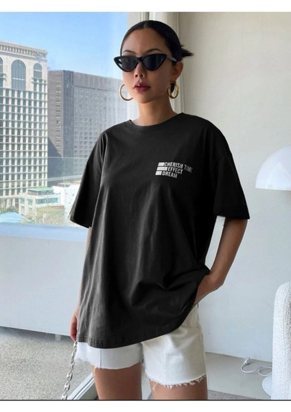 Cheris Time Baskılı Oversize Tsihirt