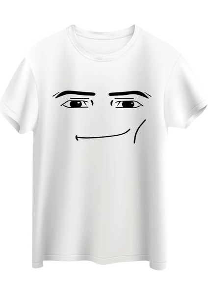 Roblox Face Man Tişört Beyaz Tshirt