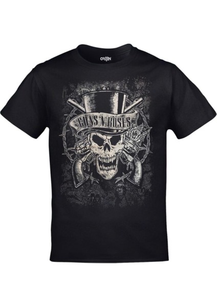 Siyah Guns N Roses 2 Baskılı Tshirt