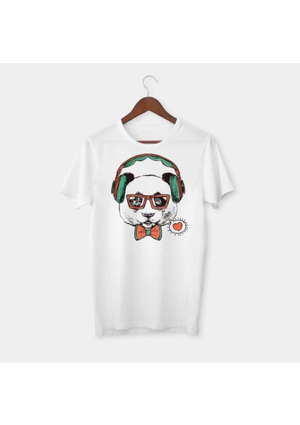 Unisex Panda Baskili Tişört