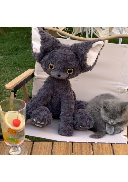 40 cm Süper Sevimli Devon Kıvırcık Kedi Kara Kedi Bebek Peluş Oyuncak (Yurt Dışından) fırsatları