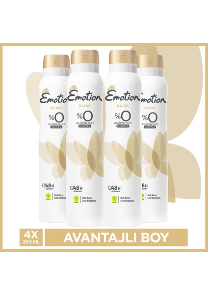 Bliss Kadın Deodorant 4X200 ml