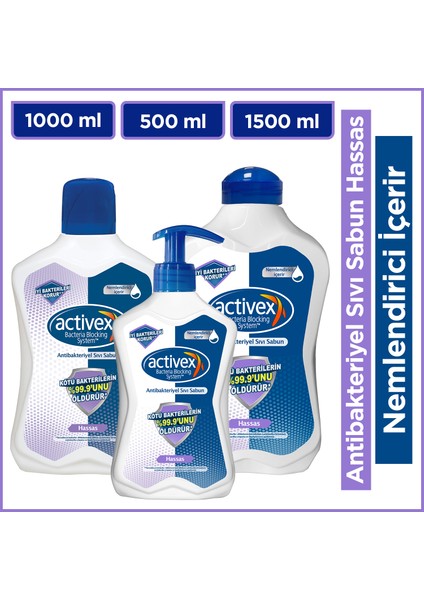 Sıvı Sabun Hassas 1,5 lt+ 1 lt+ 500 ml