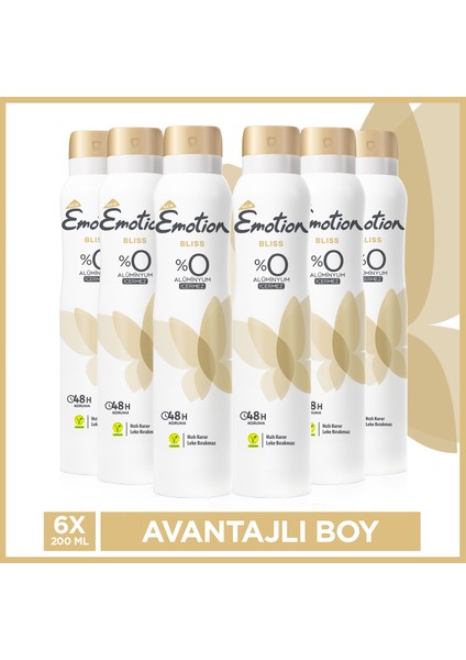 Bliss Kadın Deodorant 6X200 ml