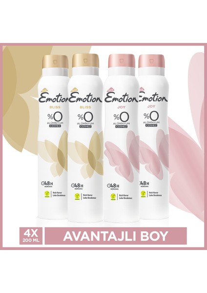 Bliss & Joy Kadın Deodorant 4X200 ml