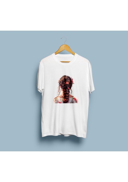 Oversize Arkadan Kadın Saçları / Kadın Kuaförü Tasarım Unisex T-Shirt