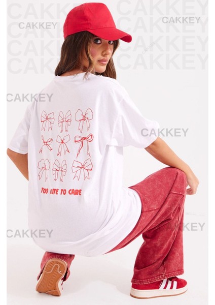 Kurdele Baskılı Oversize T-Shirt