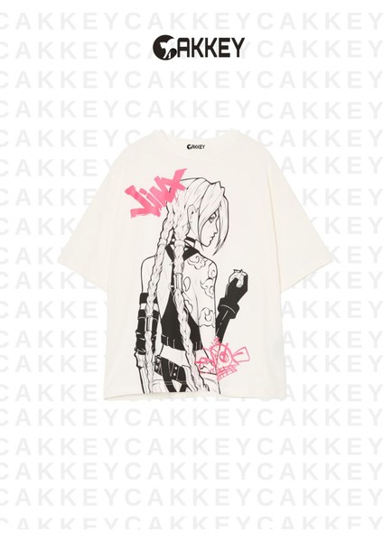 Arcane Lol Jinx Baskılı Oversize T-Shirt