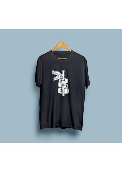 Oversize West Side Tabelaları Tasarımlı Unisex T-Shirt