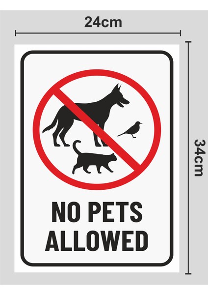 No Pets Allowed - Uyarı Tabela Levhası 24X34 cm Polikarbon fiyatları