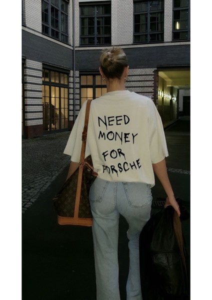 Need Money For Porsche Baskılı Oversize T-Shirt modelleri