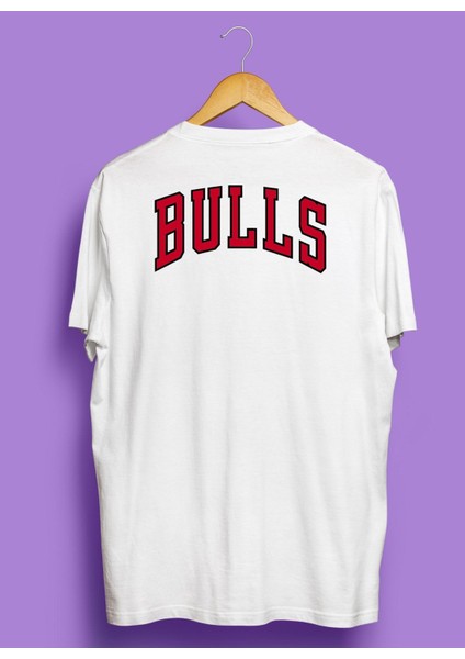 Bulls Ön Arka Baskılı Oversize Tişört