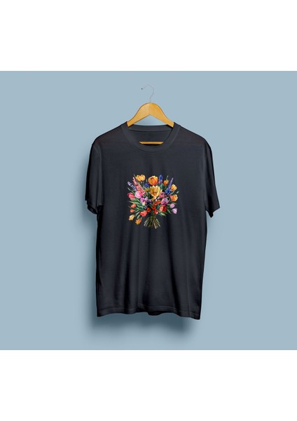 Oversize Çiçekler / Flowers Tasarım Unisex T-Shirt