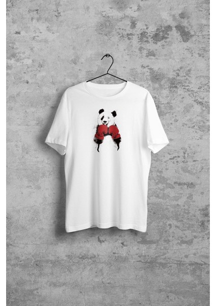 Boks Panda Kadın Beyaz Tshirt