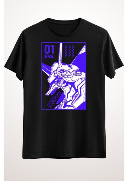 Unisex Siyah Tişört Eva 01 Evangelion