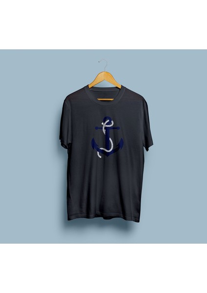 Oversize Çapa Baskılı Unisex T-Shirt