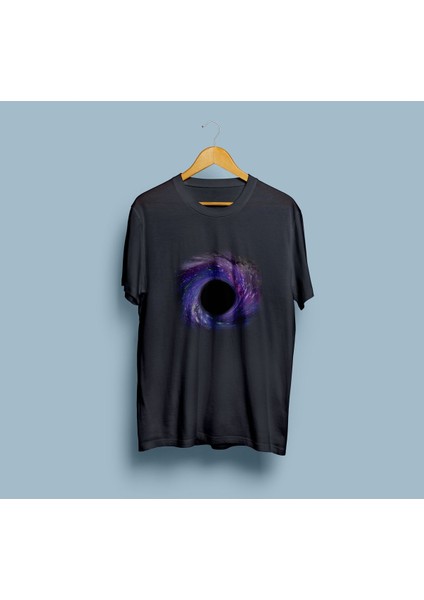 Oversize Kara Delik Tasarım Unisex T-Shirt