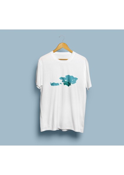 Oversize Türk Dünyası Haritası Turan Devletleri Baskılı Unisex T-Shirt