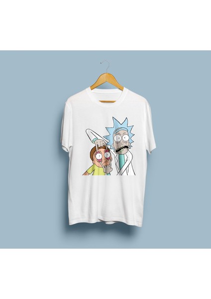 Oversize Rick And Morty Baskılı Tasarım 2 Unisex T-Shirt