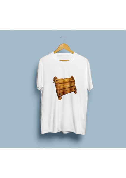 Oversize Tahta Başlık Imza Tahtası / Marangoz Tasarım Unisex T-Shirt