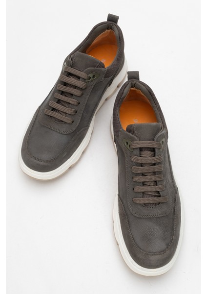 Erkek Rahat Taban Comfort Casual Ayakkabı Gerçek Deri Fr 252290 Nubuk Haki