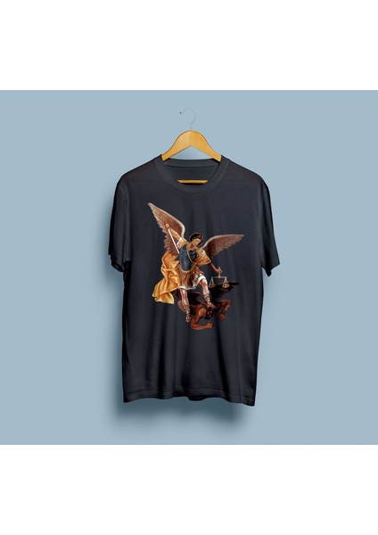 Oversize Melek ve Şeytan L'amour Tasarım Unisex T-Shirt