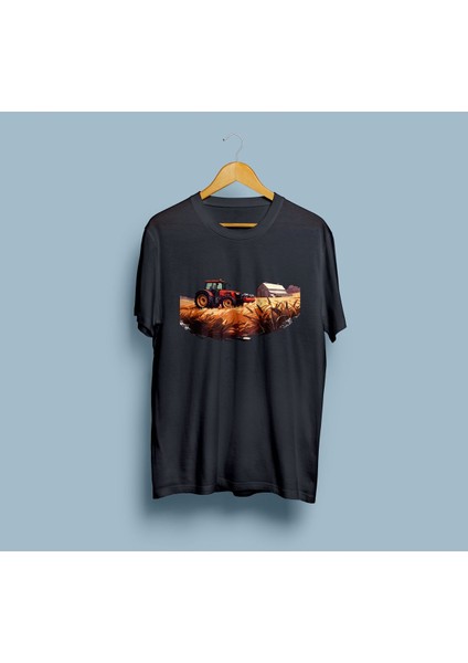 Oversize Traktör / Çiftçi / Tarla ve Farmer Tasarım Unisex T-Shirt