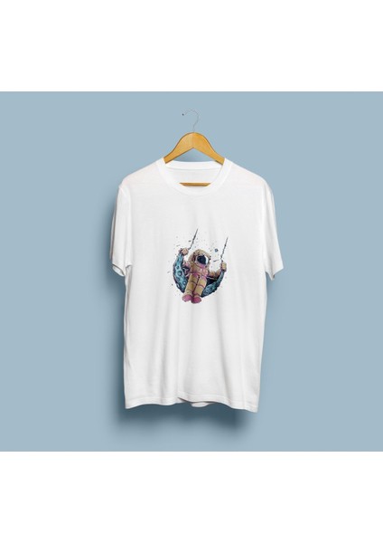 Oversize Astronot Tasarımlı Unisex T-Shirt