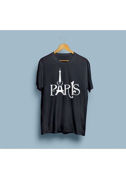 Oversize Paris ve Eyfel Unisex T-Shirt