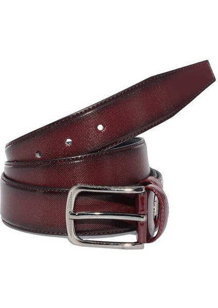 3.5 cm Tokalı Rugan Suni Deri Desenli Model Klasik Erkek Kemer Bordo fiyatları