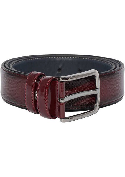 3.5 cm Tokalı Rugan Suni Deri Desenli Model Klasik Erkek Kemer Bordo modelleri