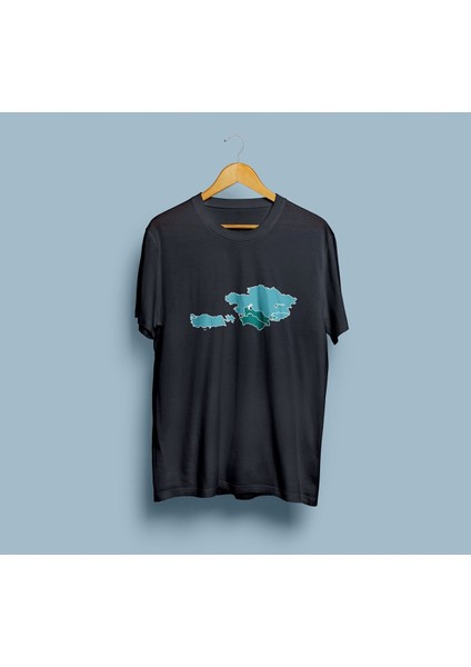 Oversize Türk Dünyası Haritası Turan Devletleri Baskılı Unisex T-Shirt