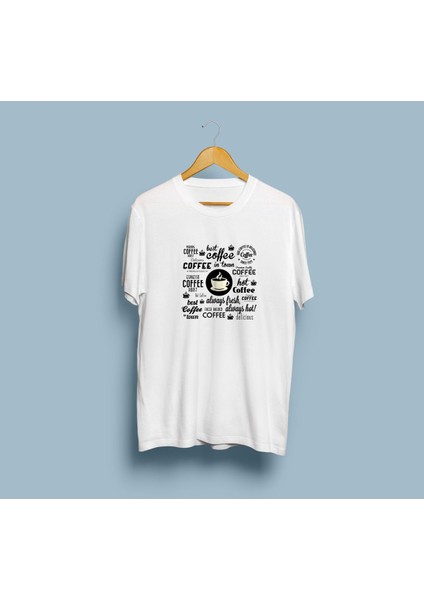 Oversize Kahve / Coffee Yazılı Tasarım Unisex T-Shirt