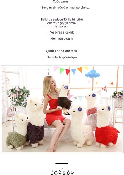 28 cm Alpaka Bez Bebek Koyun Peluş Oyuncak (Yurt Dışından)
