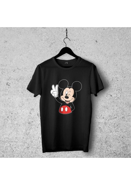 Mickey Mouse Tasarımlı Tshirt 043, Premium,çatlama Solma Yapmaz Çizgili Kahramanlar
